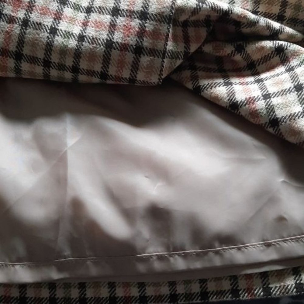 Ann Taylor NWT Tan Green Brown Orange Plaid Pleat School Girl Skirt Size 8 - Picture 8 of 8